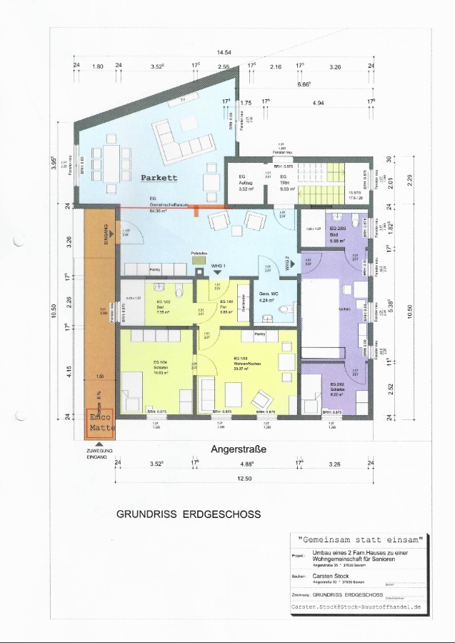 Grundriss Erdgeschoss mit Gemeinschaftsr�umen Erdgeschosswohnung Bevern
