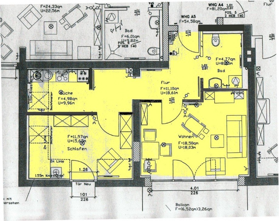 B�ntalstra�e 14 a - Grundriss Etagenwohnung Holzminden