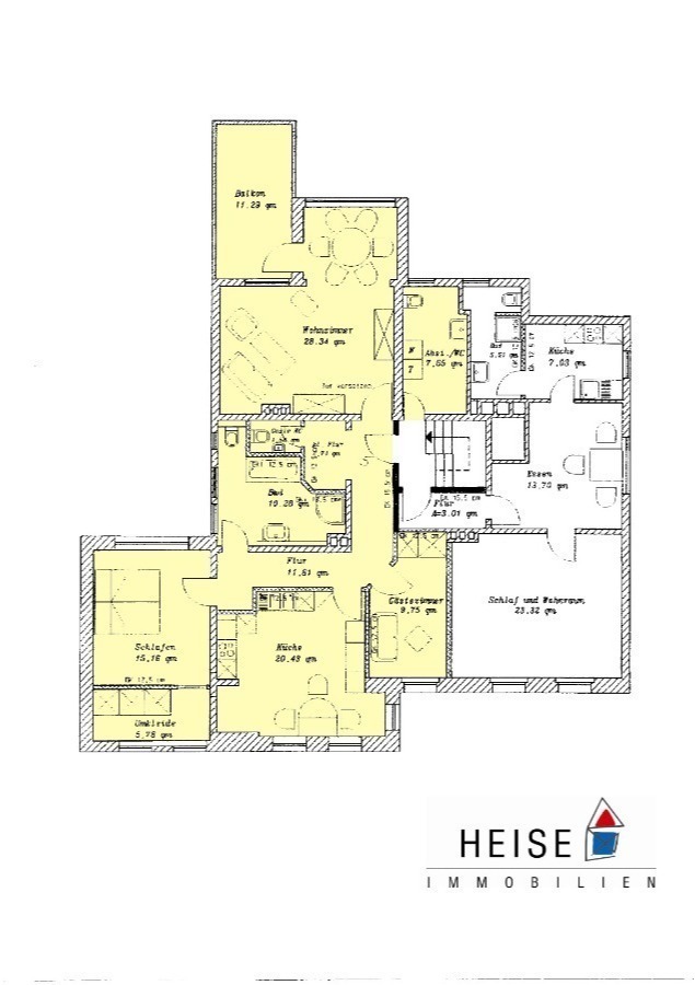 Heise immobilien - Grundriss Obergeschoss - Neue Stra�e 6 - Etagenwohnung Holzminden