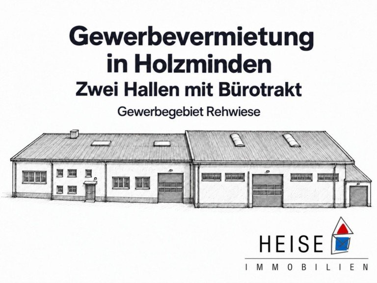 Zwei Gewerbehallen mit B�rotrakt Holzminden - Gewerbegebiet Rehweise Holzminden Halle Vielseitig nutzbare Gewerbeimmobilie mit einer Hallenfl�che und B�rofl�che