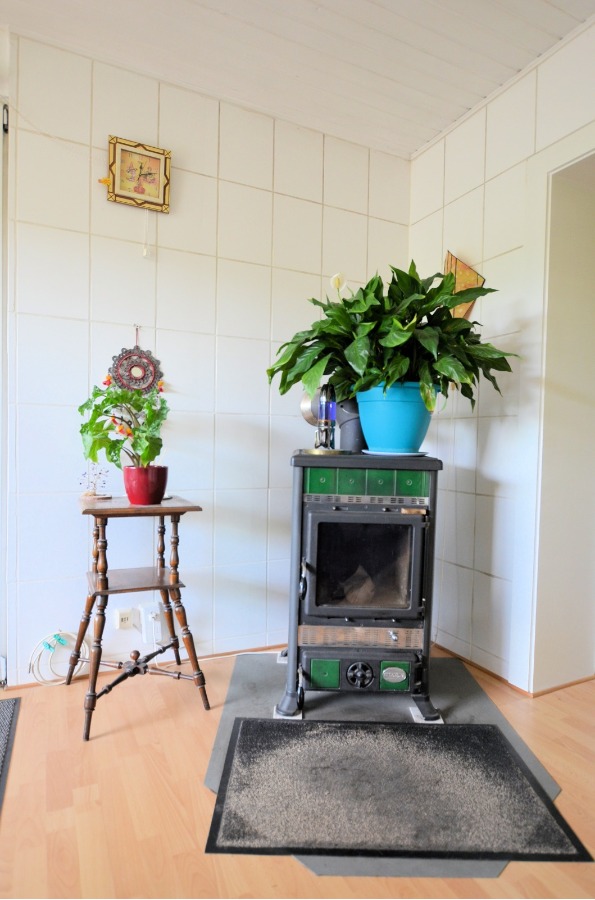Kaminofen im Wohnzimmer Einfamilienhaus Heinade
