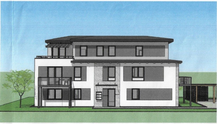 Ansicht West - Hauseingang Etagenwohnung Holzminden