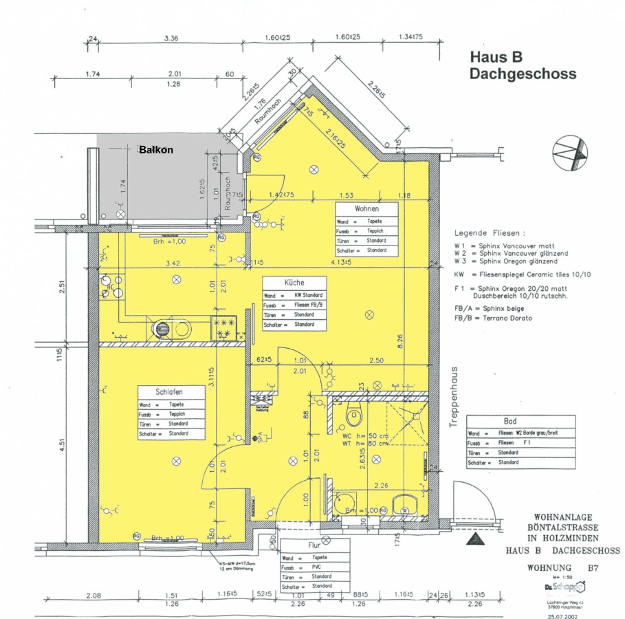 Grundriss Wohnung-Nr. B7 Dachgeschosswohnung Holzminden