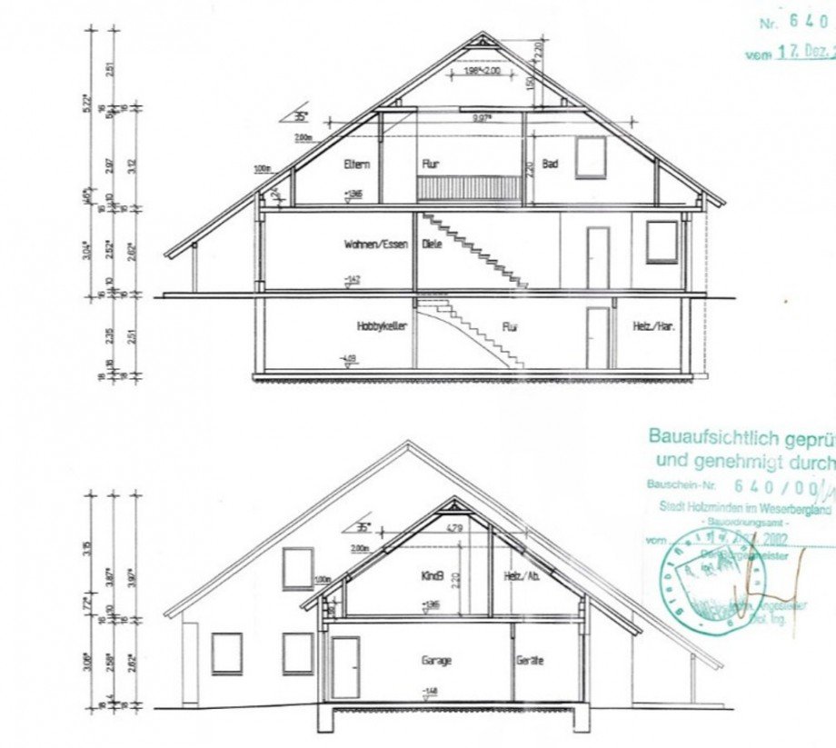 Schnitte - Heise Immobilien Doppelhaush�lfte Holzminden