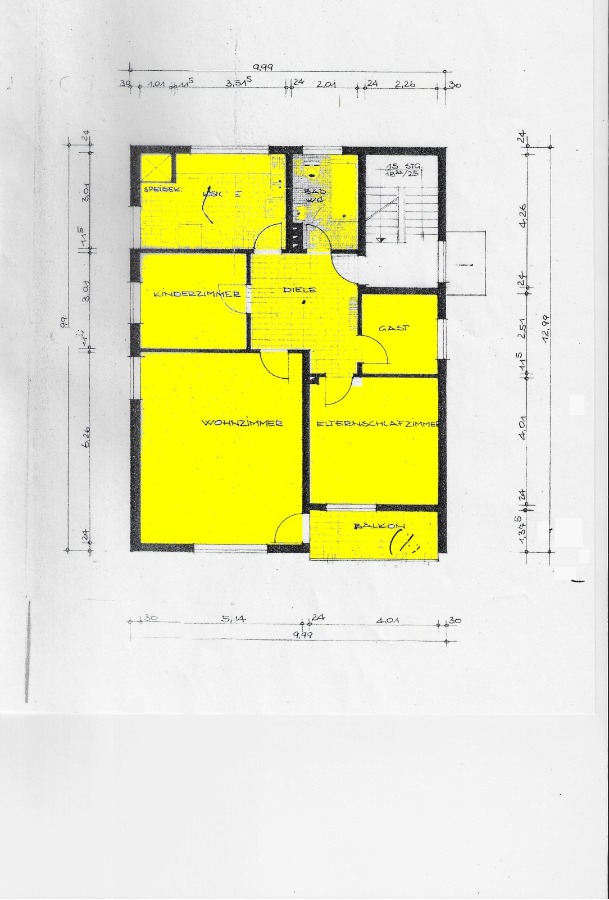 Heise Immobilien Holzminden - Grundriss Etagenwohnung Holzminden